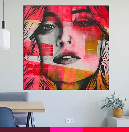 Pop Art schilderij in woonkamer