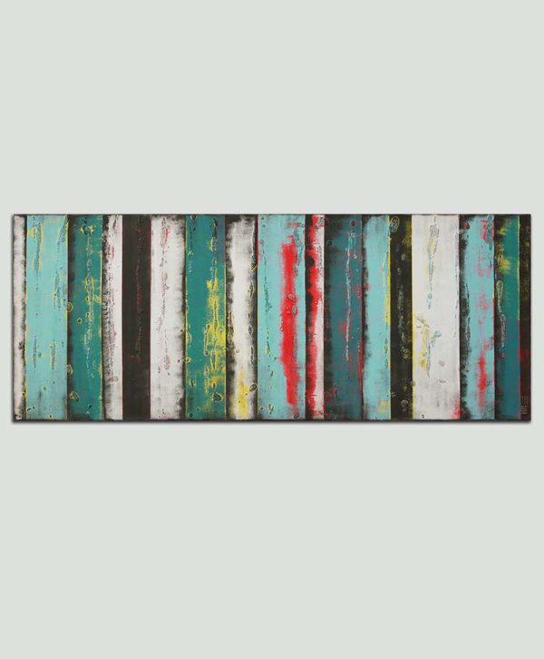 blauw schilderij turquoise panels