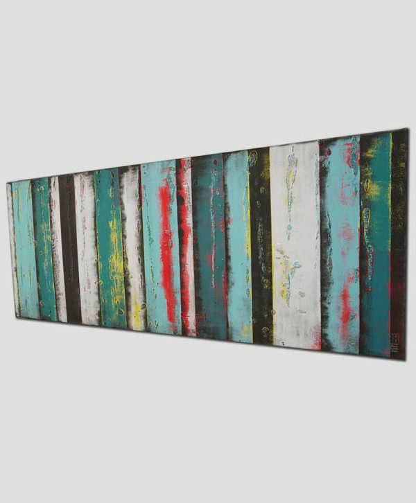 blauw schilderij turquoise panels